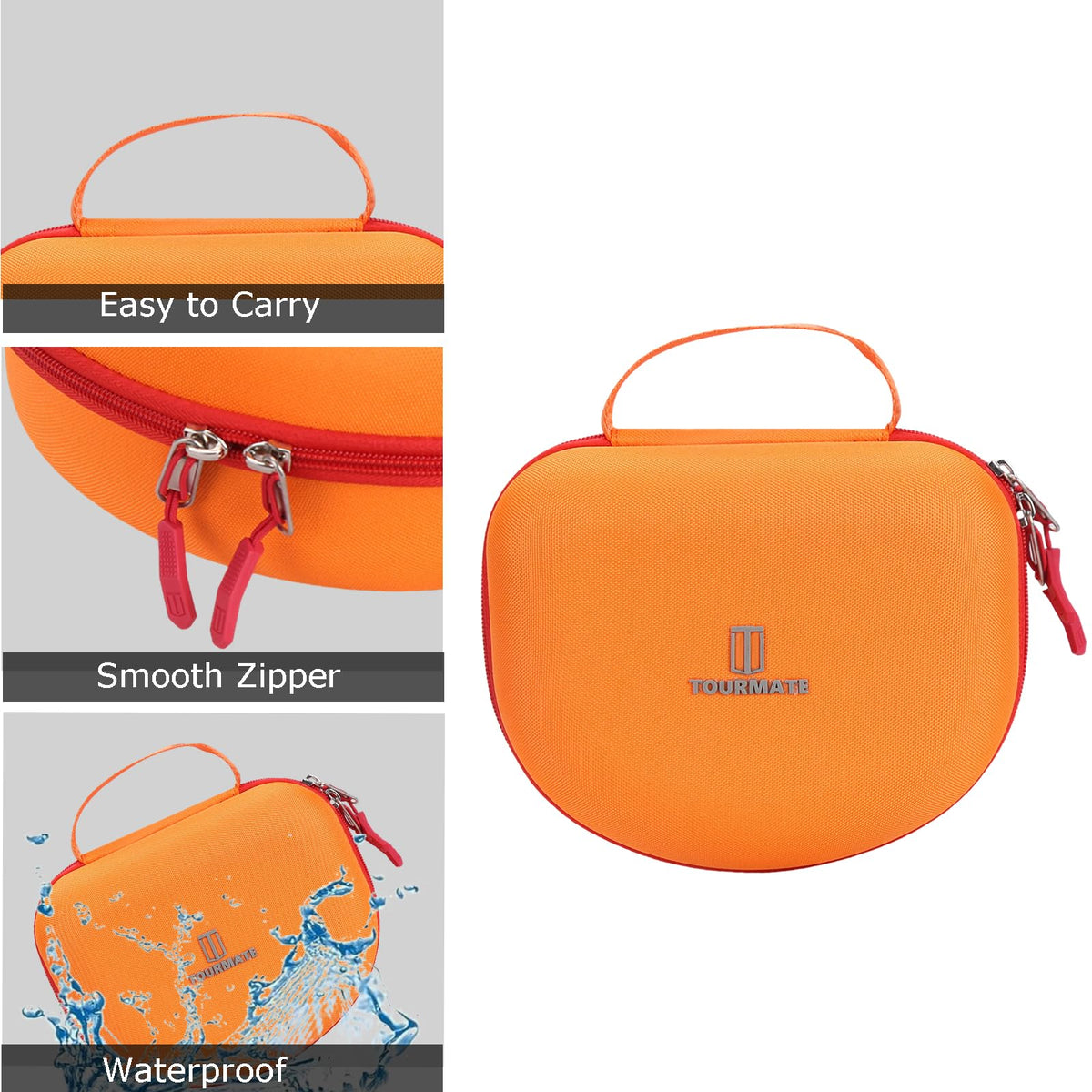 Tourmate case dimensions show snug fit for Riwbox CT-7 headphones