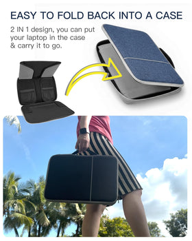 TOVICE folded into carry sleeve with mouse and cables demonstrating travel convenience