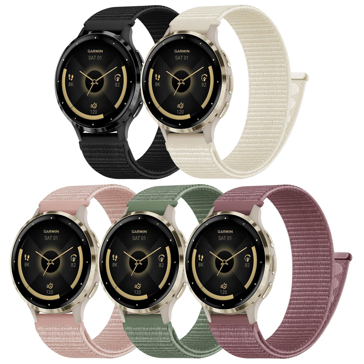Tovimall 5-pack sport loop nylon band on wrist for comfortable daily wear