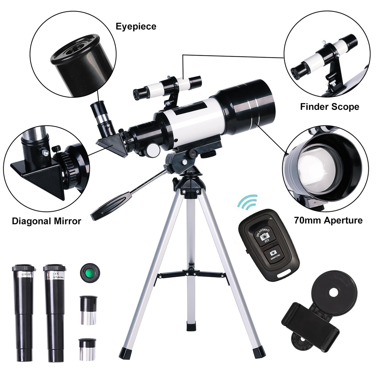 ToyerBee telescope 15x-150x magnification for versatile viewing