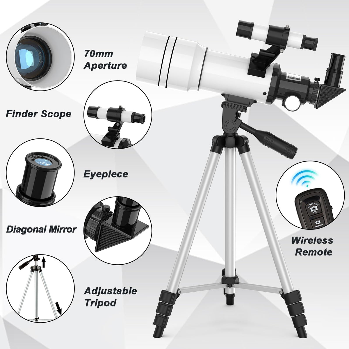 ToyerBee telescope with 15x-150x magnification for versatile sky observing