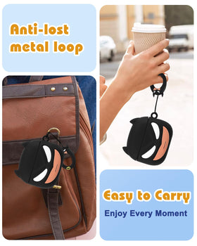 Toyuma AirPods 4 case with carabiner securely attaches to bags and gear.
