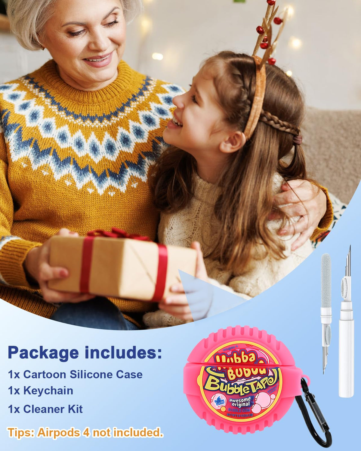 Cleaning pen included with Toyuma AirPods 4 case for maintenance.