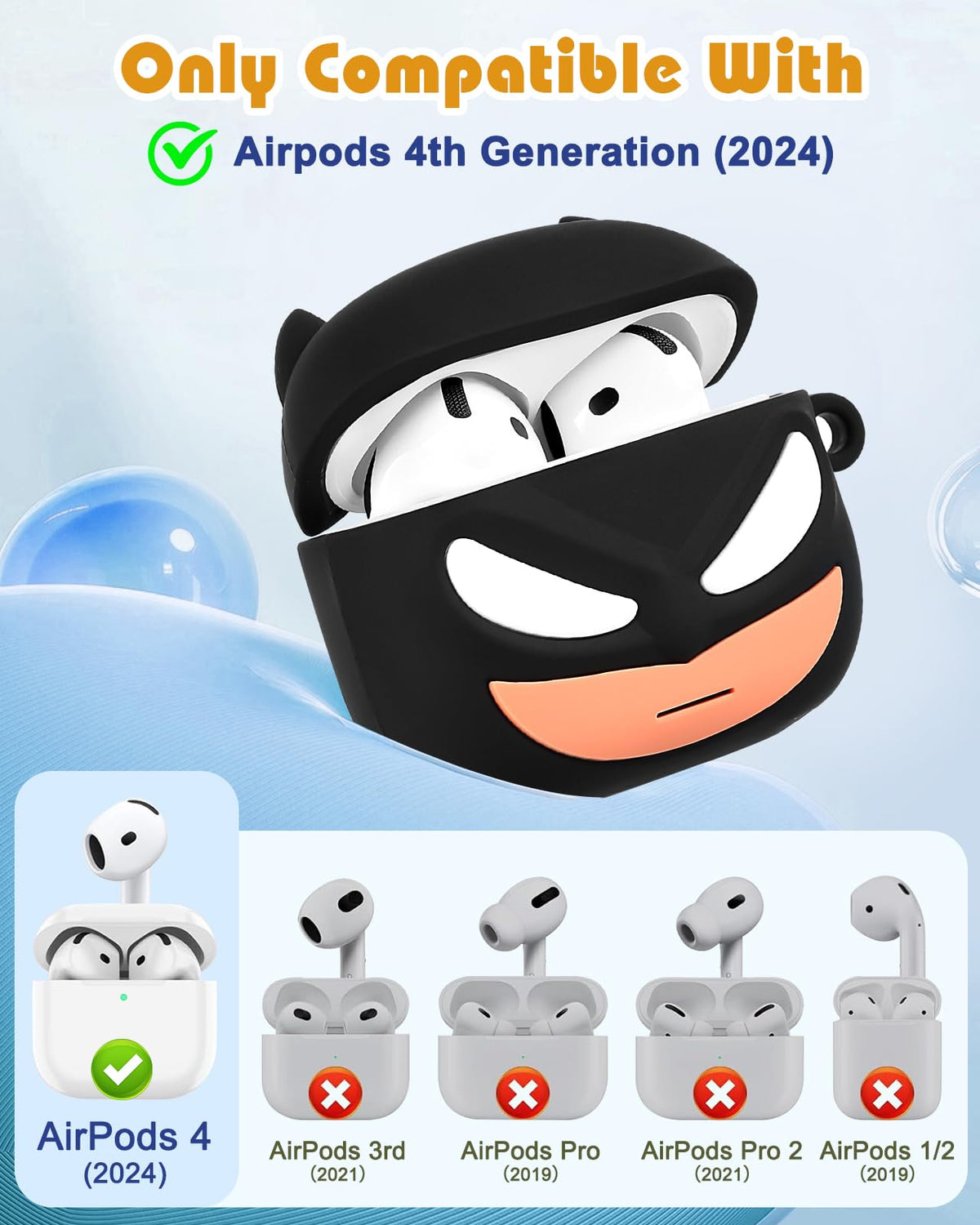Toyuma AirPods 4 case soft silicone finish for a smooth touch and easy cleaning.
