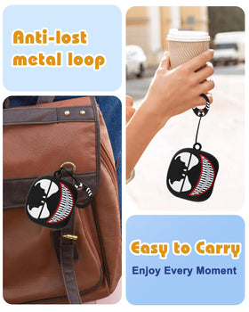 Toyuma AirPods 4 case with carabiner for secure attachment.