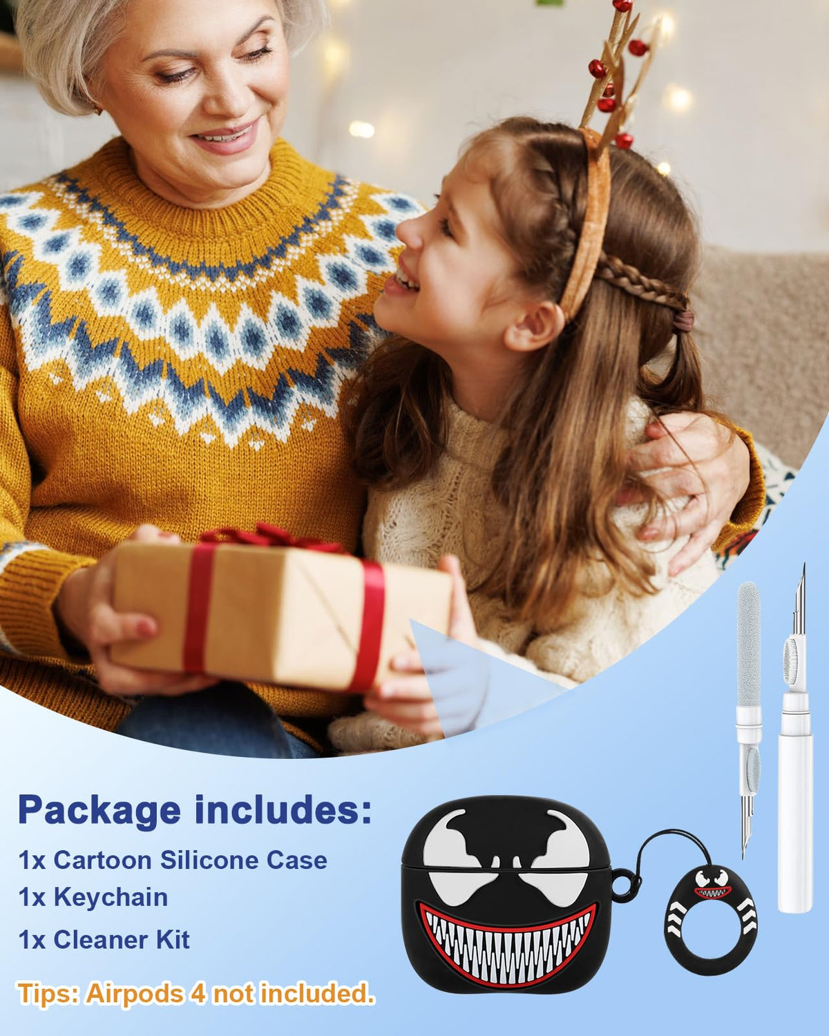 Toyuma AirPods 4 case with cleaning kit included.
