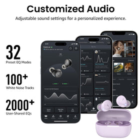 TOZO A1 app shows 32 EQ presets for personalized sound.