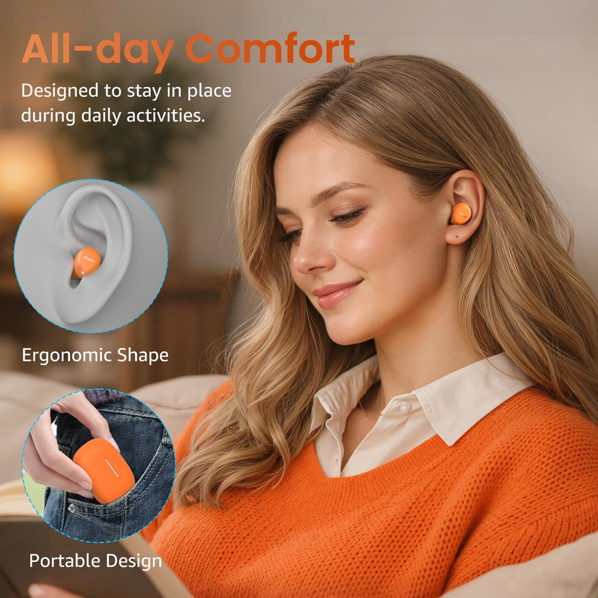 TOZO A1 app with 32 EQ presets for personalized sound.