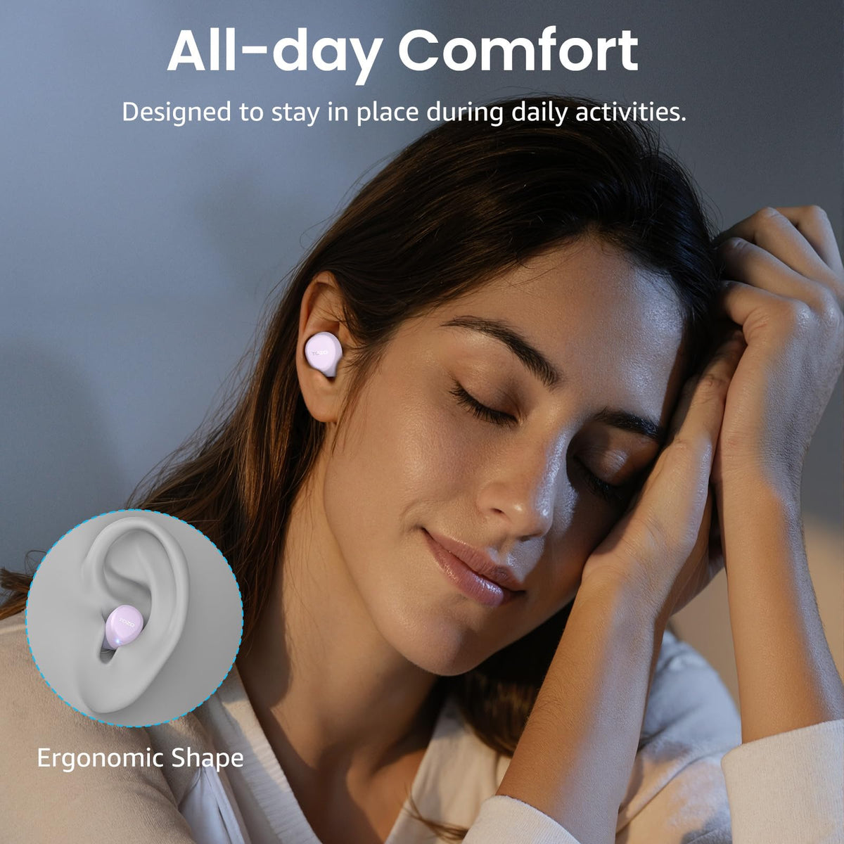 TOZO A1 Bluetooth 5.3 connection icon for fast, stable pairing.