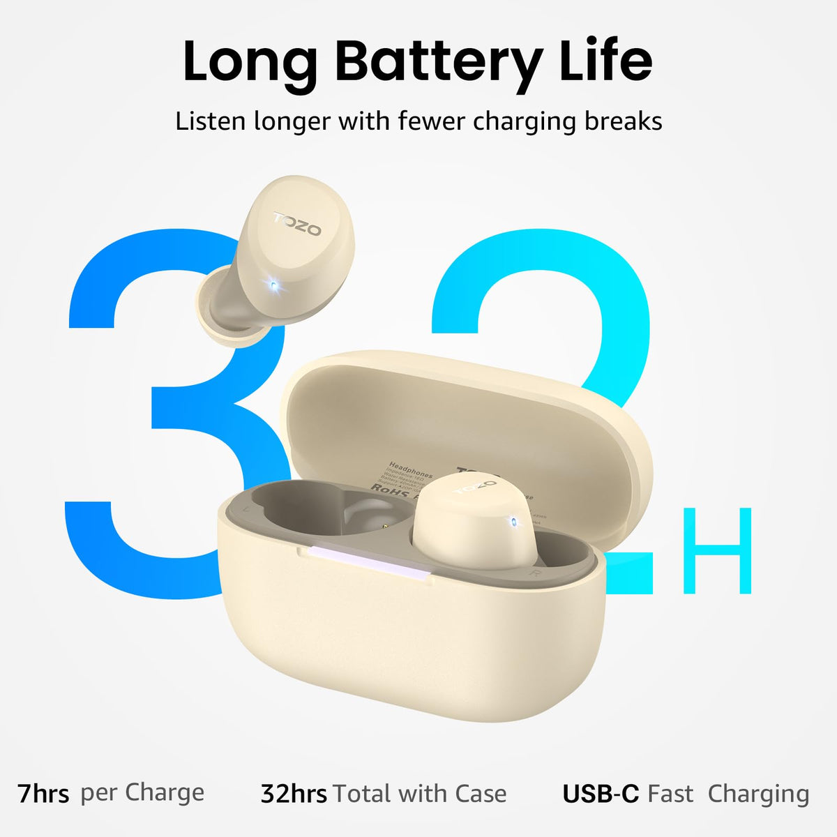 TOZO A1 Bluetooth-5-3-stable-connection for fast pairing and reliable use