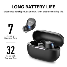 TOZO A1 charging case extends listening to 32 hours total.
