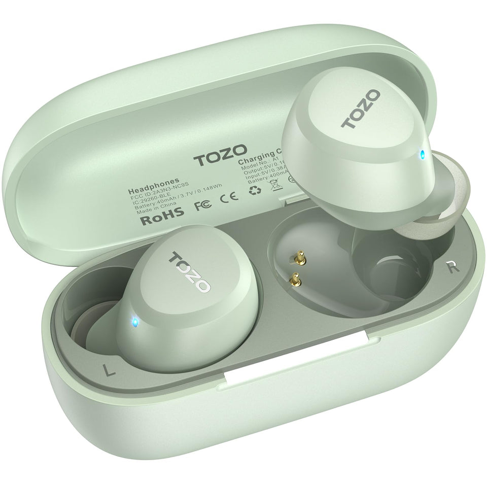 TOZO A1 earbuds with a compact-small-ears design for secure everyday wear.