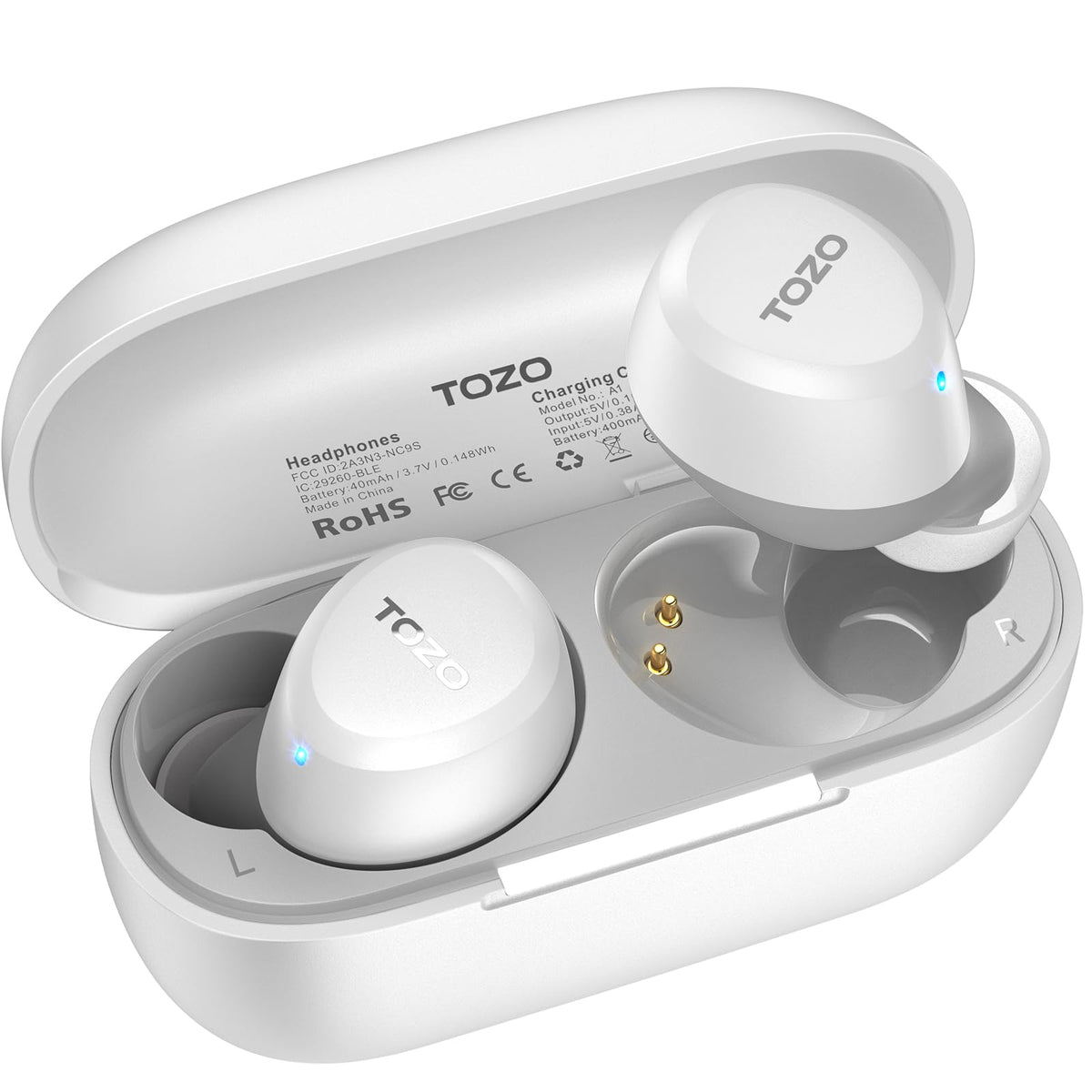 TOZO A1 earbuds in-ear design for small ears, secure all-day wear