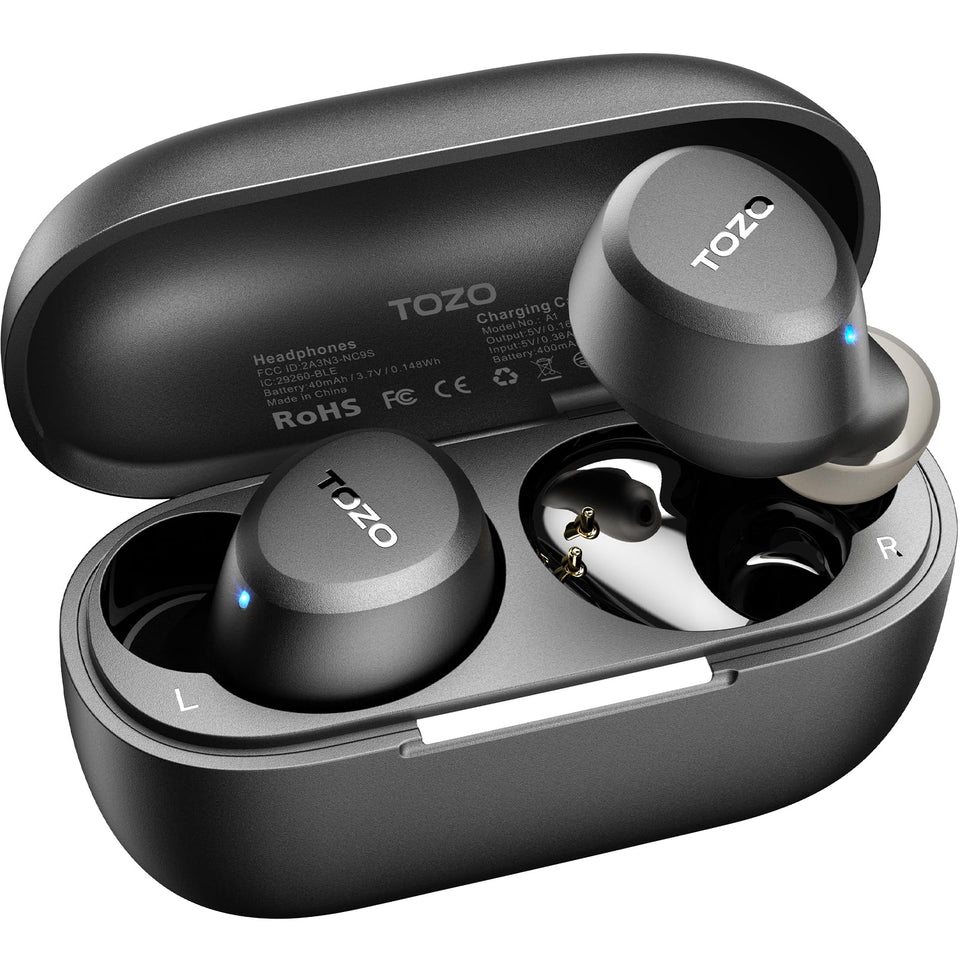 TOZO A1 earbuds in ultra-light design fit small ears for all-day comfort.