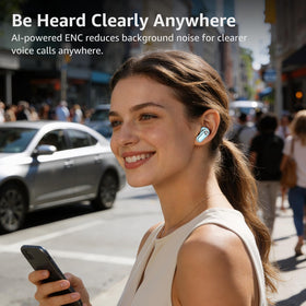 TOZO Crystal Pods accessories laid out with ear tips and cable, displays included extras