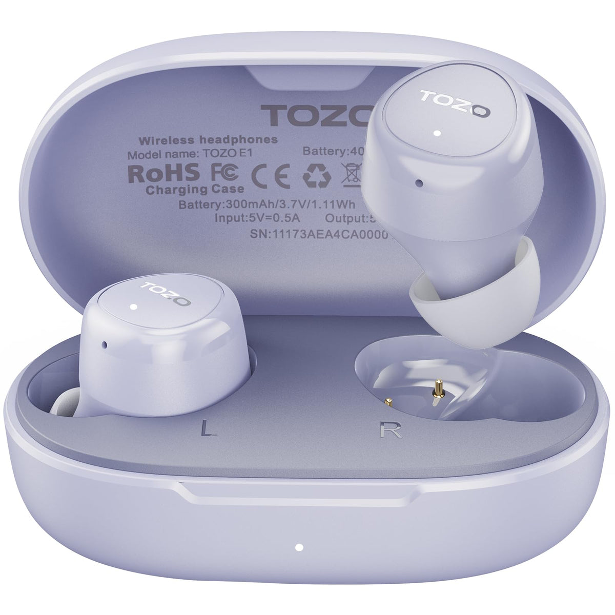 TOZO E1 with 6mm driver for immersive sound and clear calls.