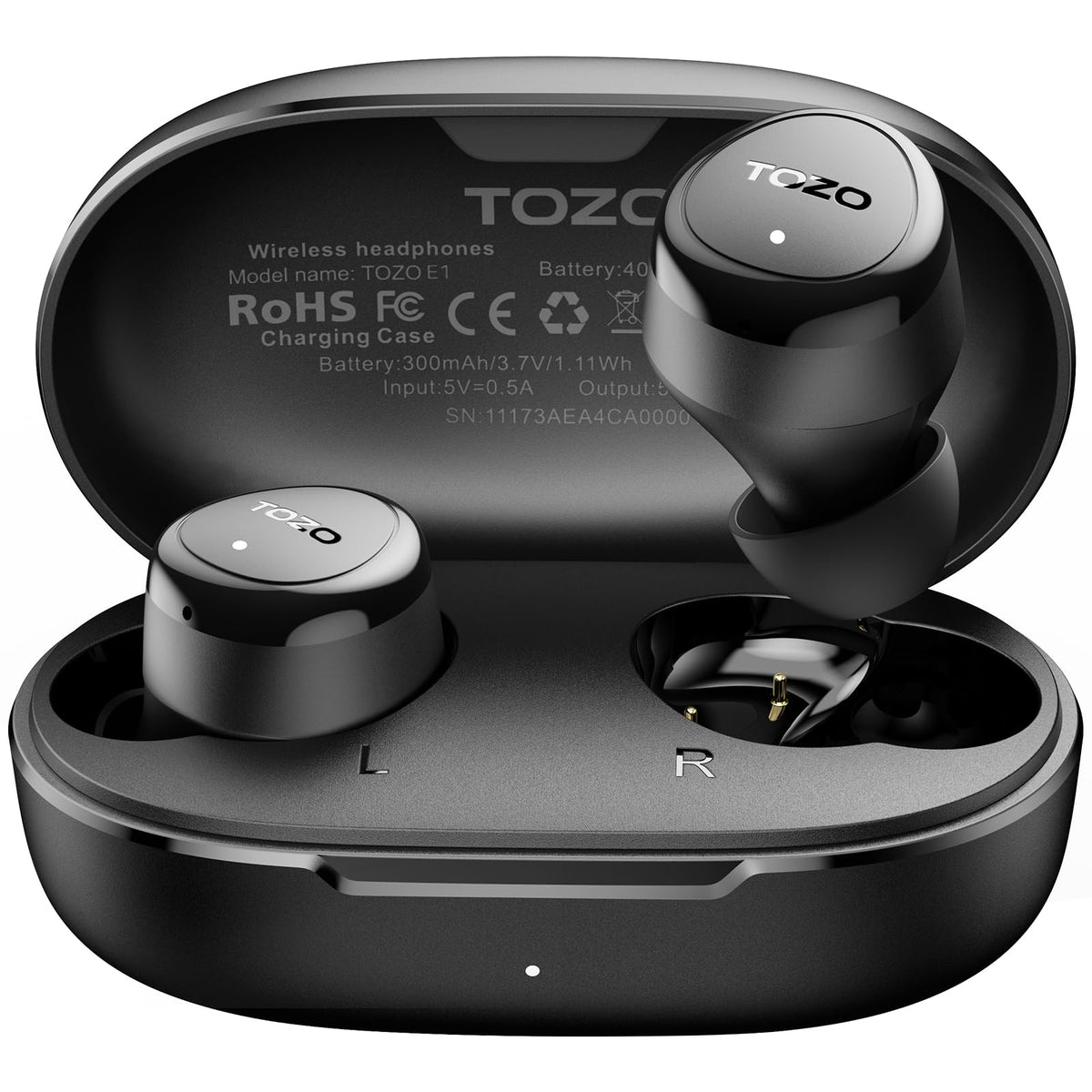 TOZO E1 compact earbuds with secure all-day comfort