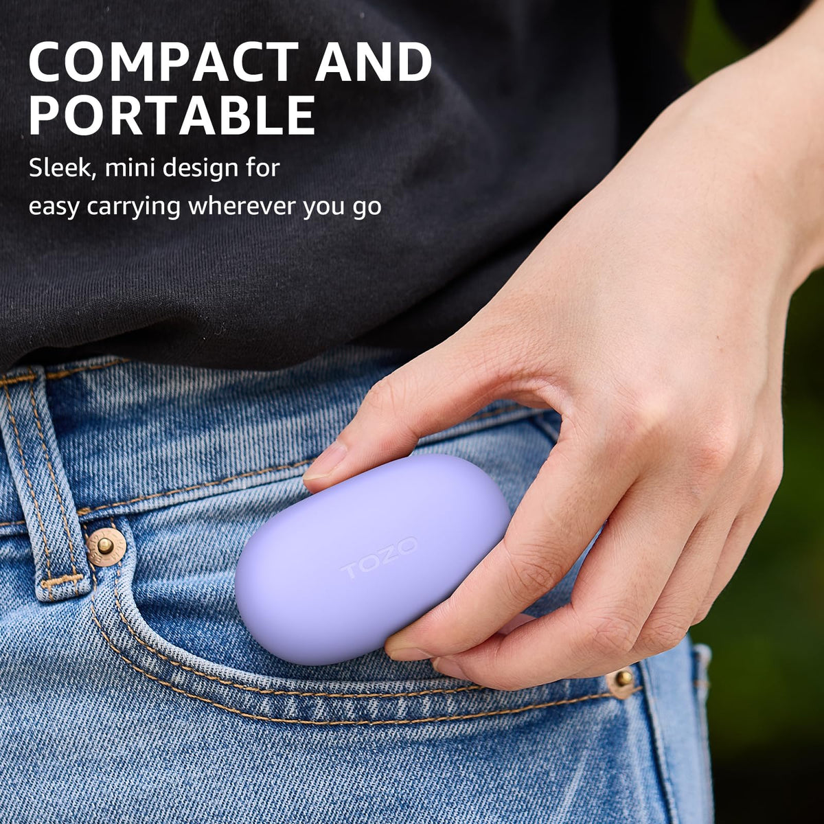 TOZO E1 waterproof design helps withstand workouts and splashes while listening.