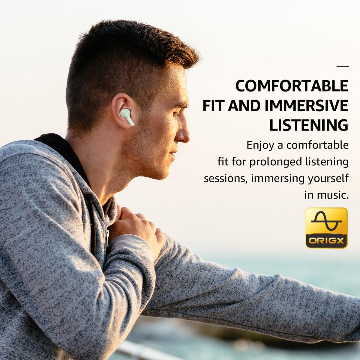 TOZO E2 three-size earcaps for a comfortable, secure fit.