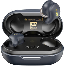 TOZO Golden X1 earbuds angled view, premium sound.