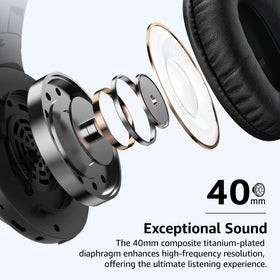 TOZO HA1 earcup close-up showing breathable foam for long-wear comfort
