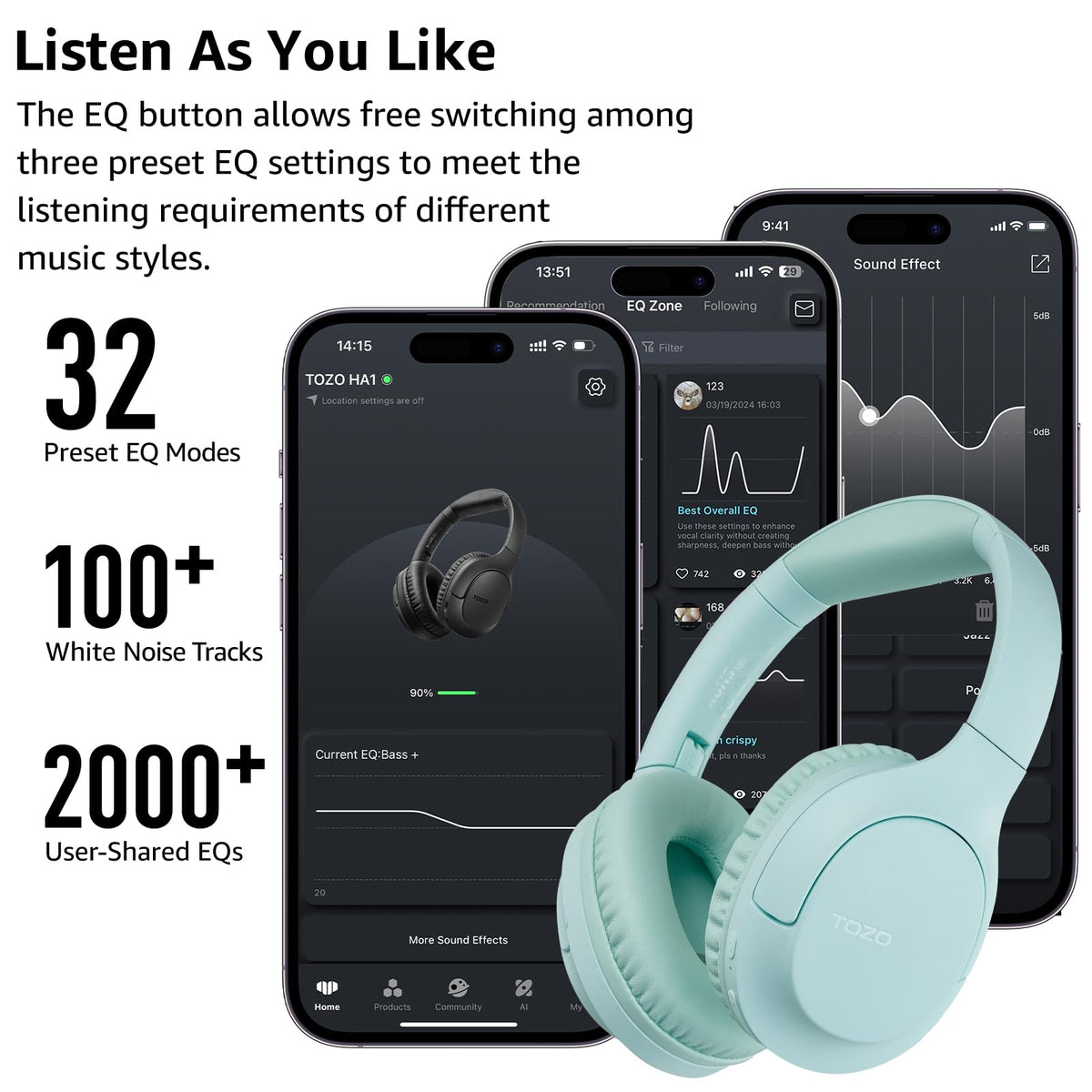 TOZO HA1 size comparison with hand showing compact foldable scale