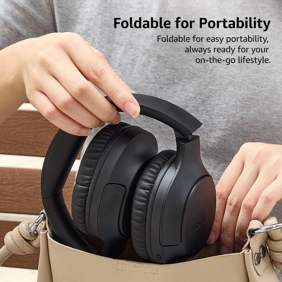 TOZO HA1 connected with 3.5mm cable showing reliable wired audio option