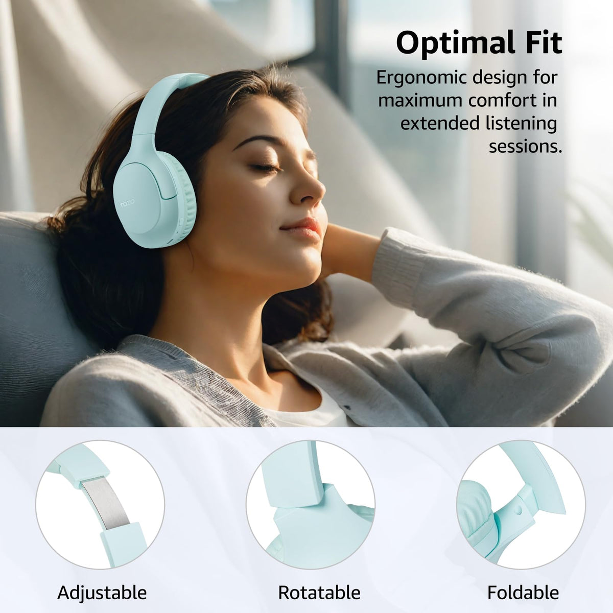 TOZO HA1 connected via 3.5mm cable for wired high-fidelity listening