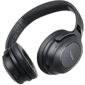 TOZO HT1 front view showing sleek black finish and ANC design benefits