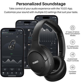 TOZO HT2 button controls and ports visible for easy playback and ANC adjustment