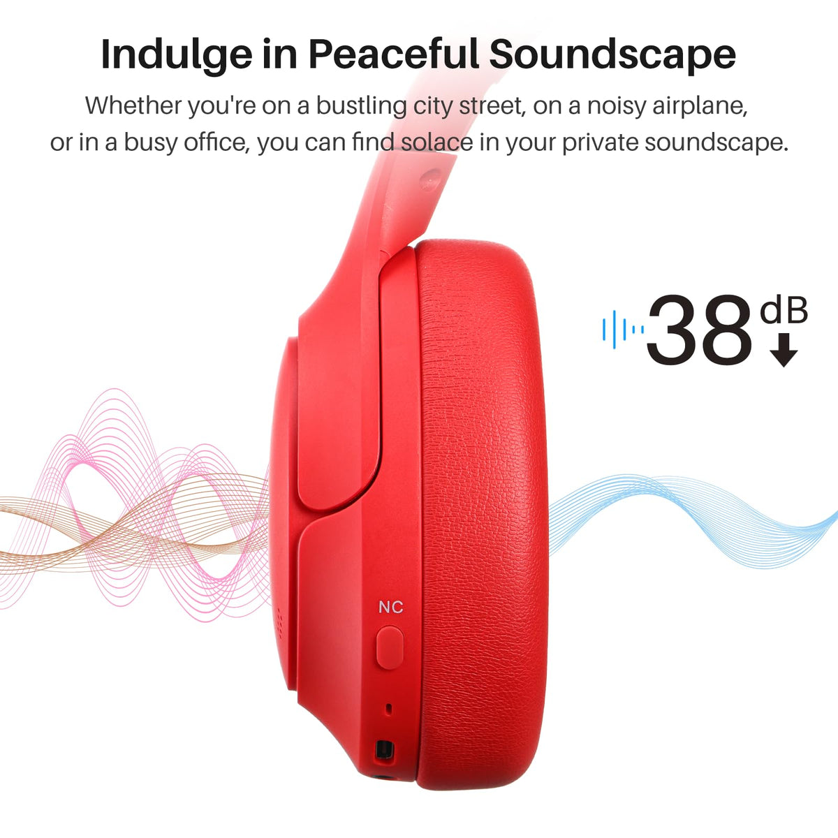 TOZO HT2 earcup closeup highlighting plush protein leather for long-wear comfort
