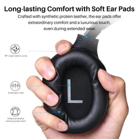 TOZO HT2 size comparison next to smartphone showing portable scale and lightweight carry