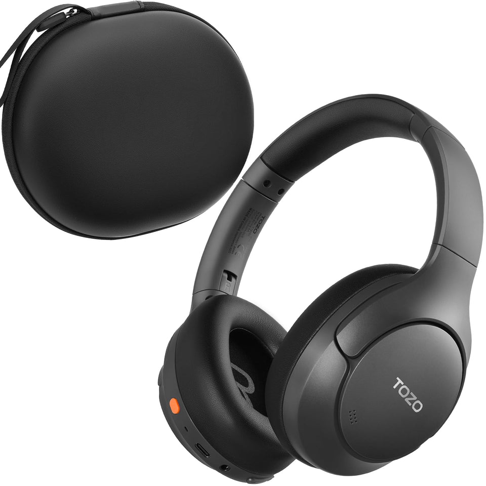 TOZO HT3 headphones with adaptive noise cancellation in travel scene