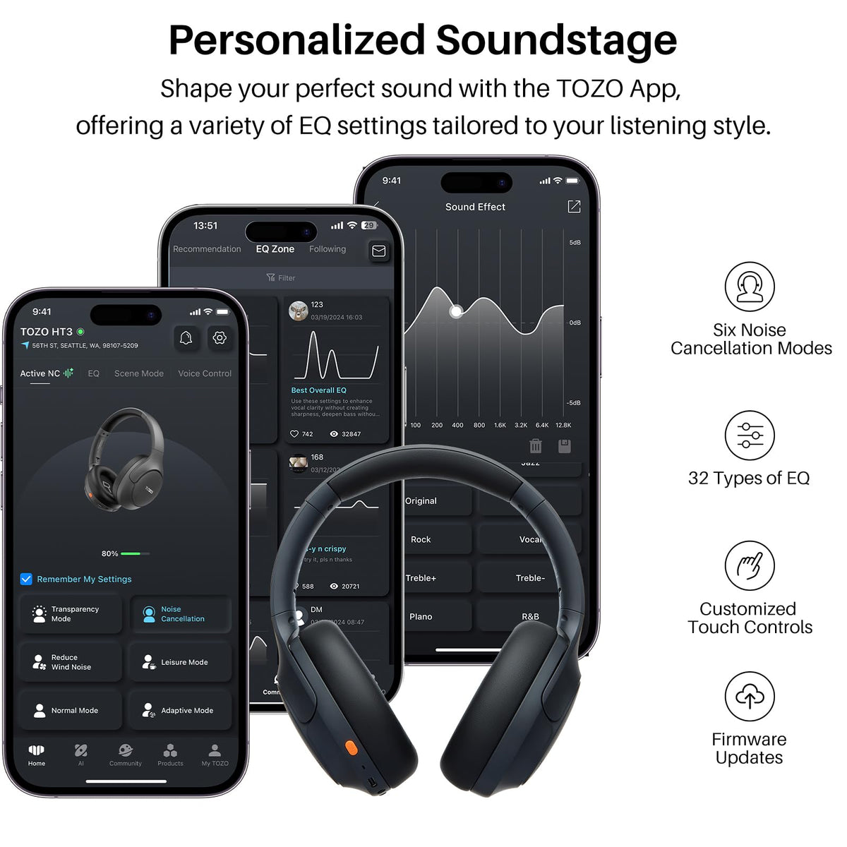 TOZO HT3 AI chat assistant active for quick questions