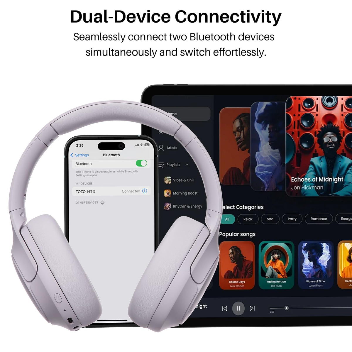 TOZO HT3 Type-C charging port close-up for fast charging convenience