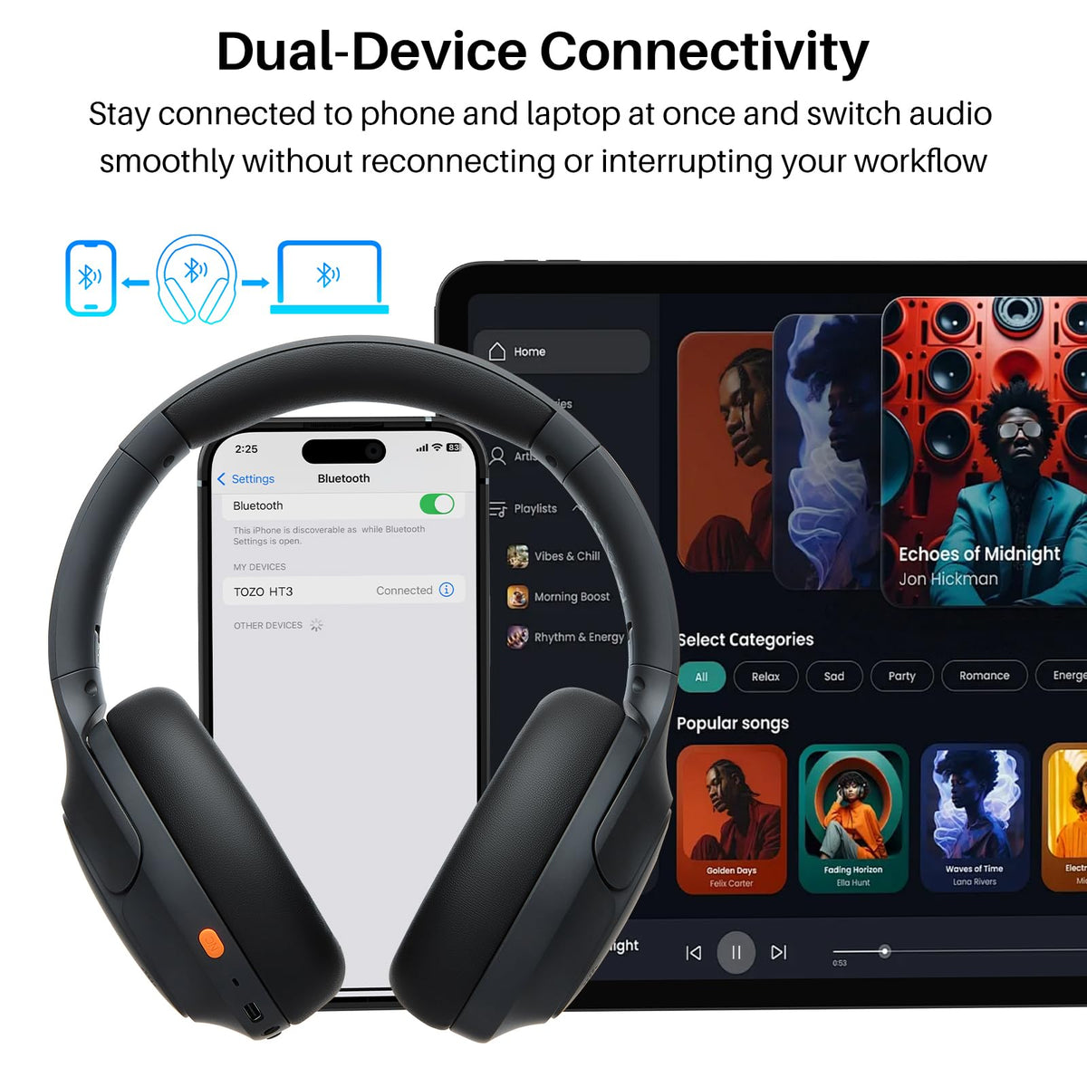 TOZO HT3 foldable design with protective case