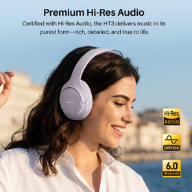 TOZO HT3 worn on airplane demonstrating ANC reducing cabin noise