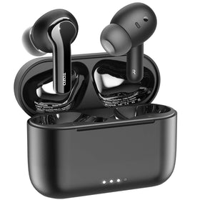 TOZO NC2 matte black front view showing compact earbuds and case for premium portability