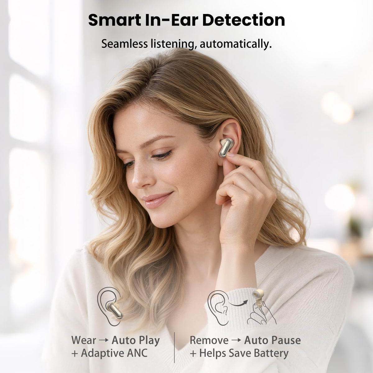 TOZO NC20 six ear tip sizes laid out for secure fit and improved isolation