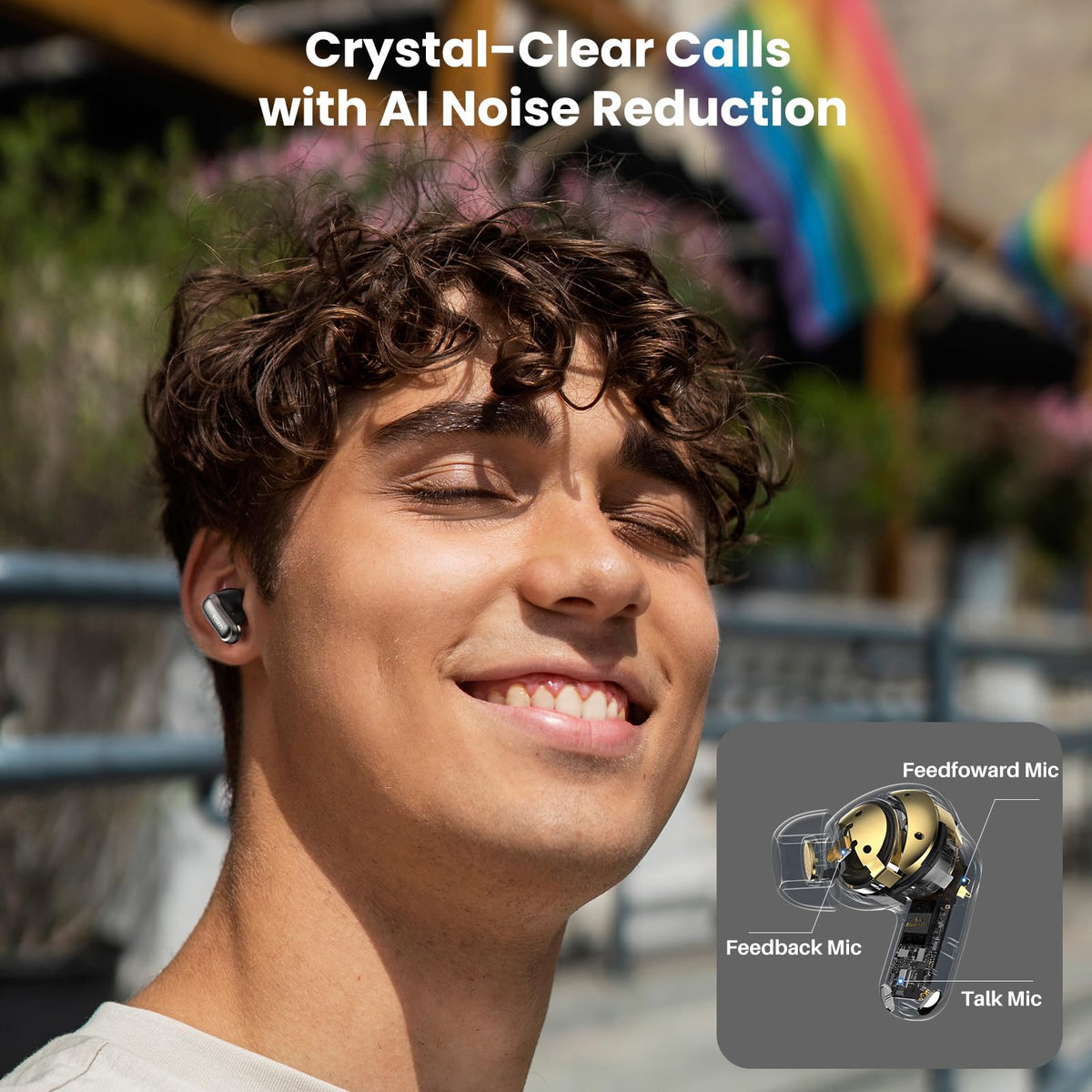 TOZO set of six ear tips laid out, ensures customizable fit and isolation benefit