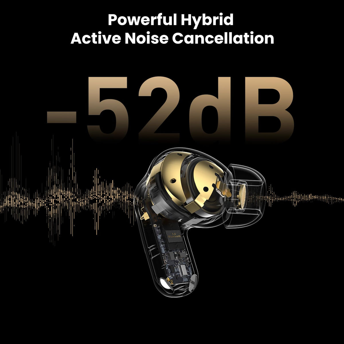 TOZO NC20 driver close-up highlighting 12mm Super DLC diaphragm for clear sound
