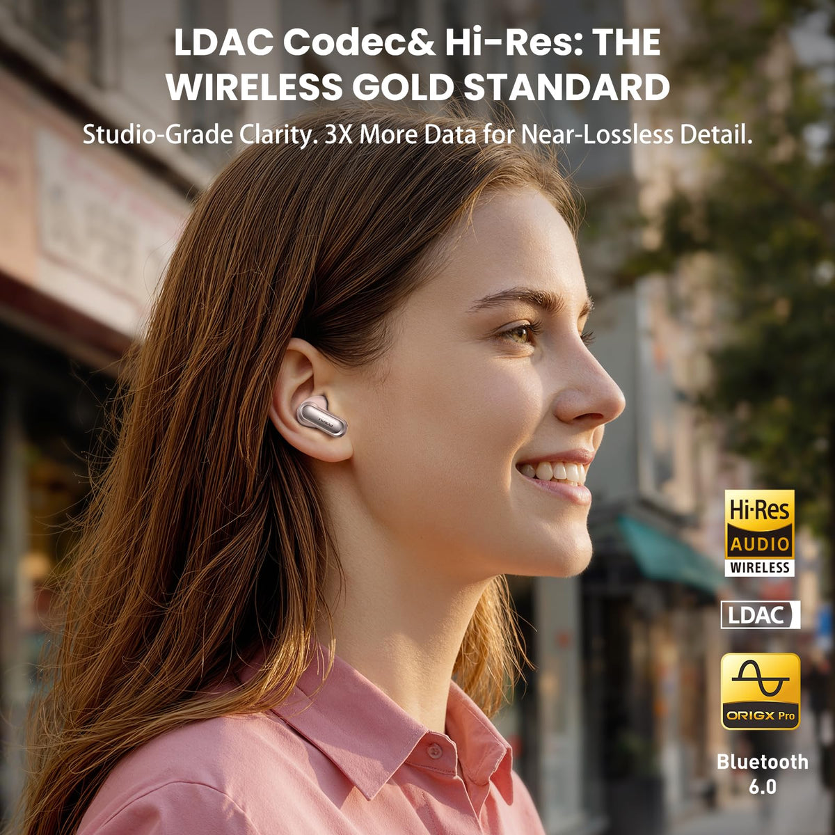 TOZO NC20 open wireless charging case displaying earbuds and battery indicator for easy charging
