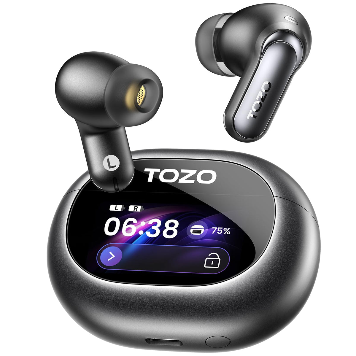 TOZO NC20 Pro 12mm driver image showing powerful bass for immersive listening