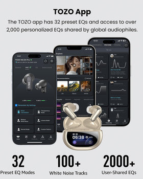 TOZO NC20 Pro six-mic AI noise reduction enhances call clarity.