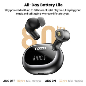 TOZO NC20 beside a coin for size comparison, conveys portable pocket-friendly benefit
