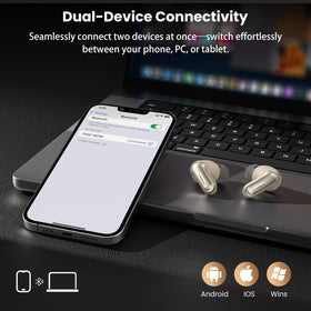 TOZO NC20 splash image demonstrating IPX8 waterproof protection for workouts