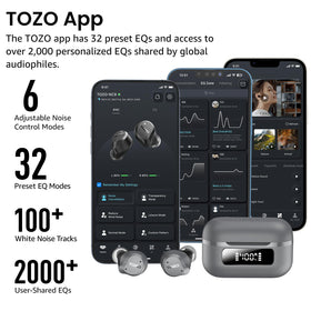 TOZO NC9 driver and mesh texture close-up demonstrating audio engineering