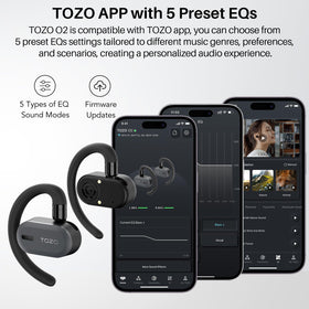 TOZO O2 delivers up to 42 hours total playtime with a slim charging case.
