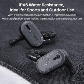 TOZO O2 IPX6 waterproof design suits running and light rain sessions.