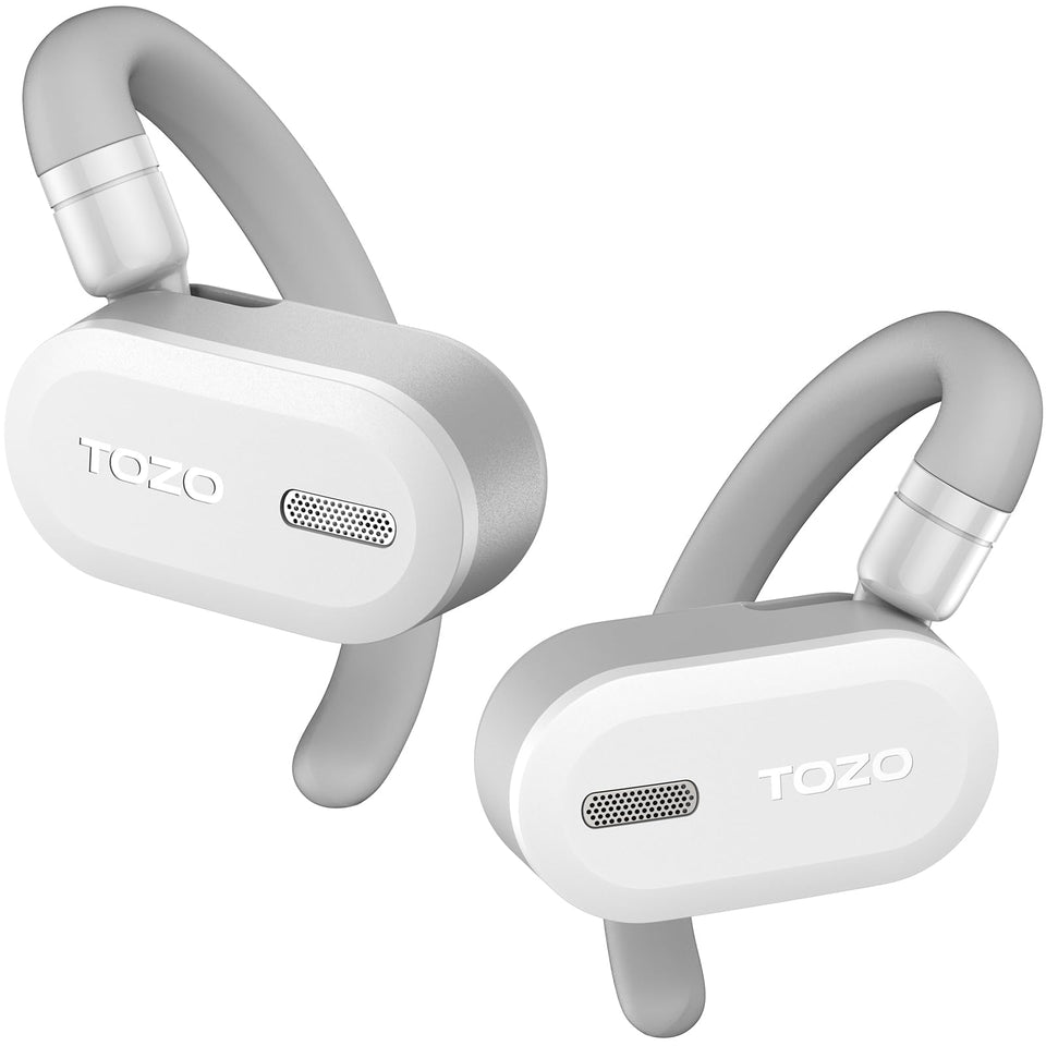 TOZO O2 open-ear earbuds worn during training for hands-free listening.